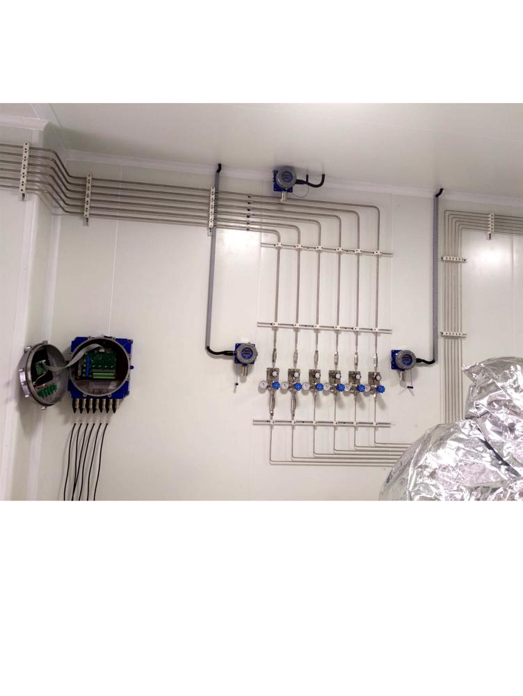 Gas panel with detector